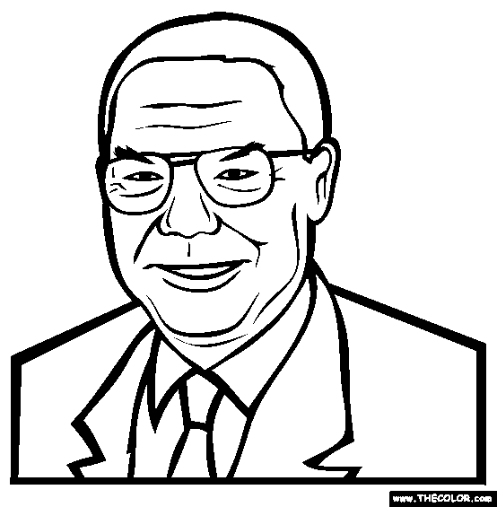 Colin Powell Coloring Page