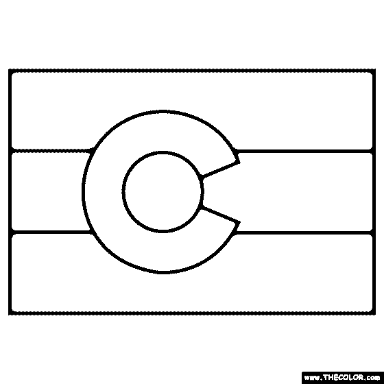 Colorado State Flag Coloring Page