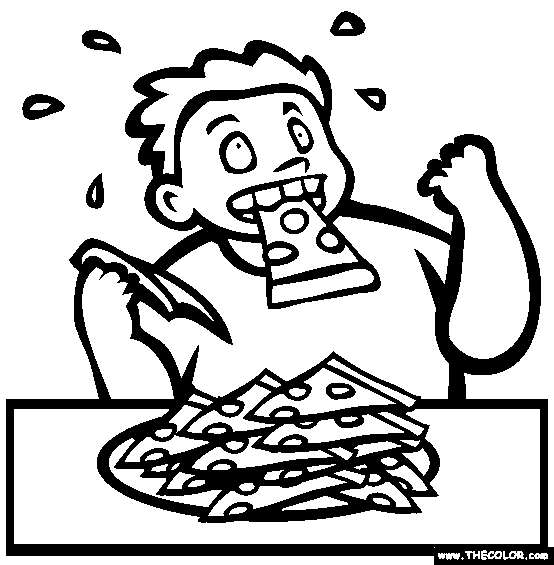 Competitive Eating Coloring Page