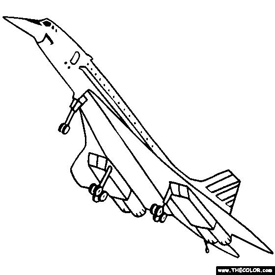 Concorde Airplane Coloring Page
