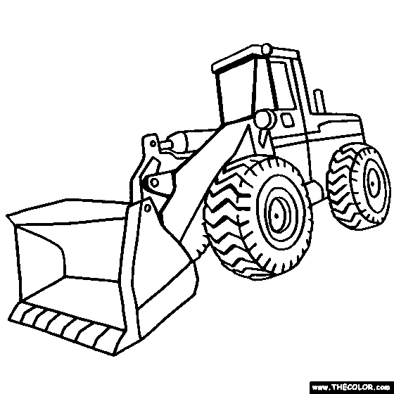 Front Loader Construction Vehicle Coloring Page