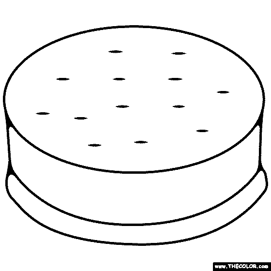 Cookie Ice Cream Sandwich Coloring Page