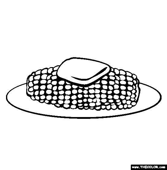 Thanksgiving Corn On The Cob Online Coloring Page