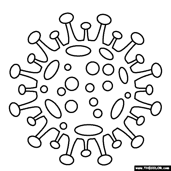 Coronavirus COVID-19 Virus Coloring Page