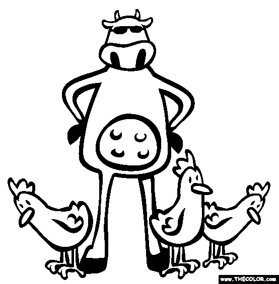 Cow The Bodyguard Coloring Page