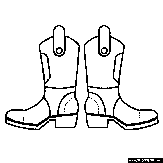 Cowboy Boots Coloring Page