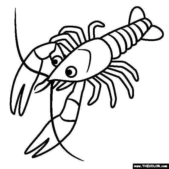 Crawfish Coloring Page