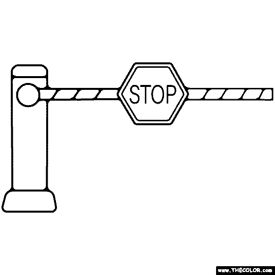 Crossing Gate Coloring Page