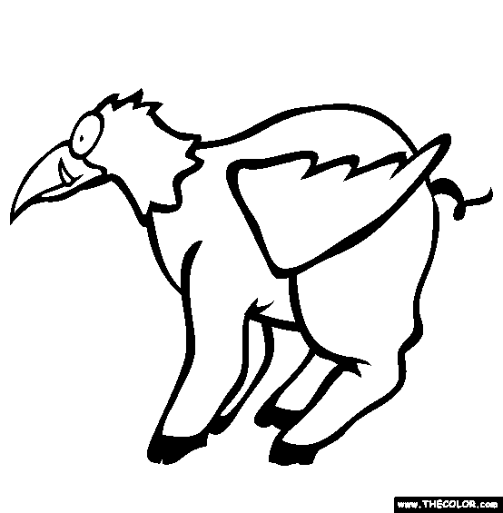 Crowhog silly animals Online Coloring Page