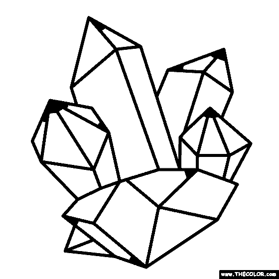 Crystals Coloring Page