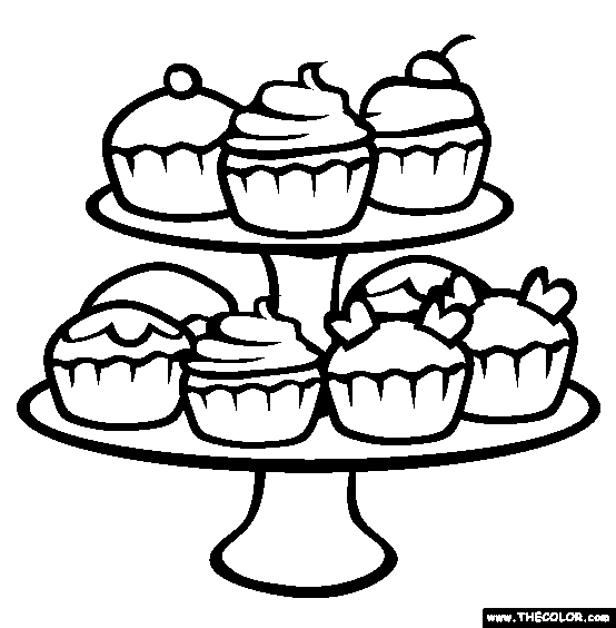 Cupcakes Coloring Page