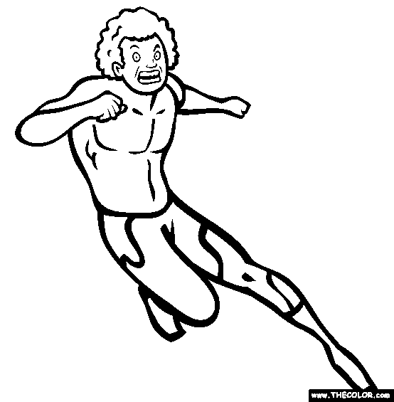 Curly Sam Pro Wrestler Online Coloring Page