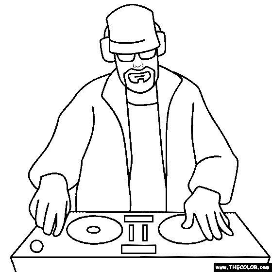 DJ Coloring Page