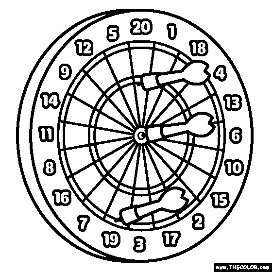 Dart Board Coloring Page