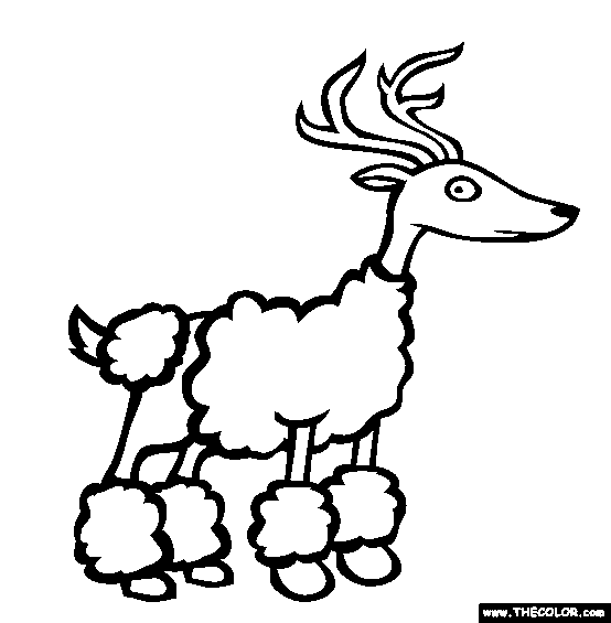 Deer Poodle Coloring Page