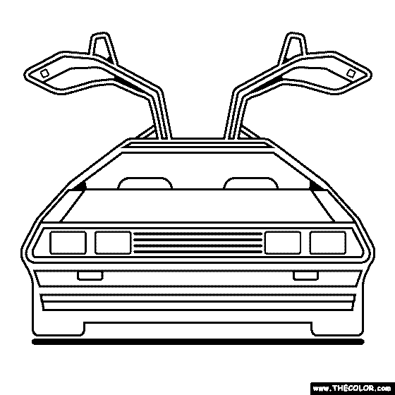 Delorean Coloring Page