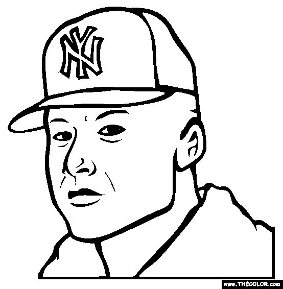 Derek Jeter Online Coloring Page