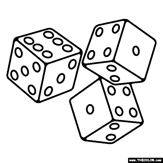 Dice Coloring Page