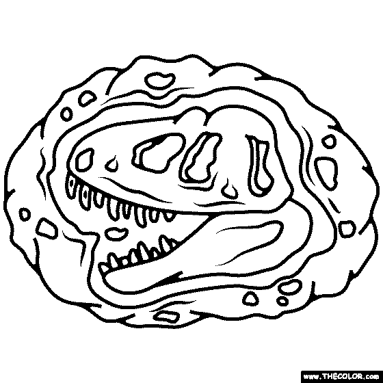 Dinosaur Fossil Coloring Page
