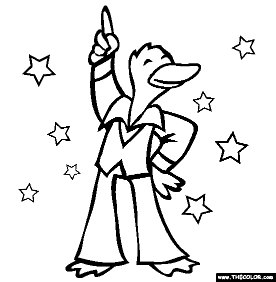Disco Duck Coloring Page