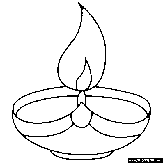 Diya Lamp Coloring Page