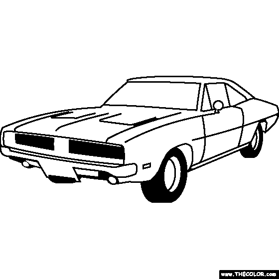 Dodge Hemi Charger 1968 Coloring Page