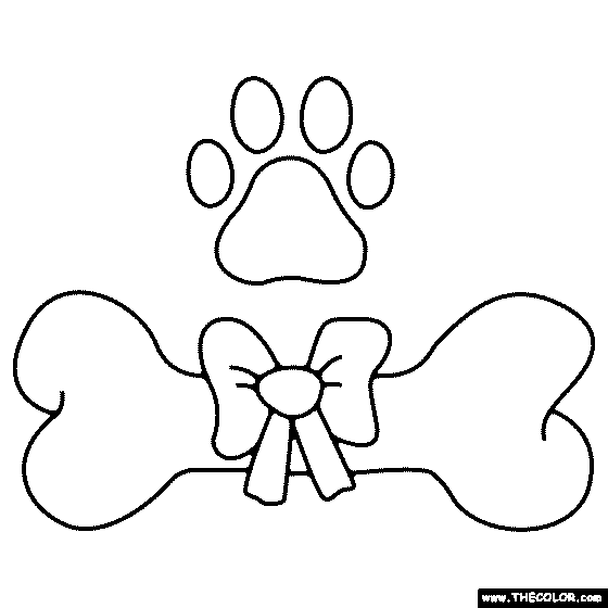 Dog Bone Coloring Page