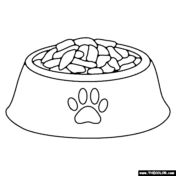 Dog Bowl Coloring Page