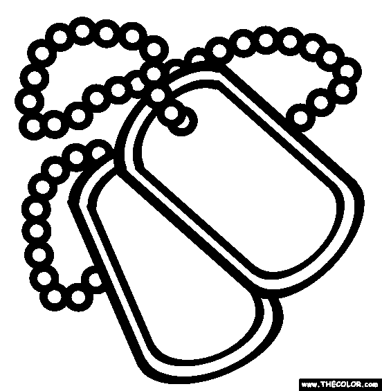 Dog Tag Veterans Day Coloring Page