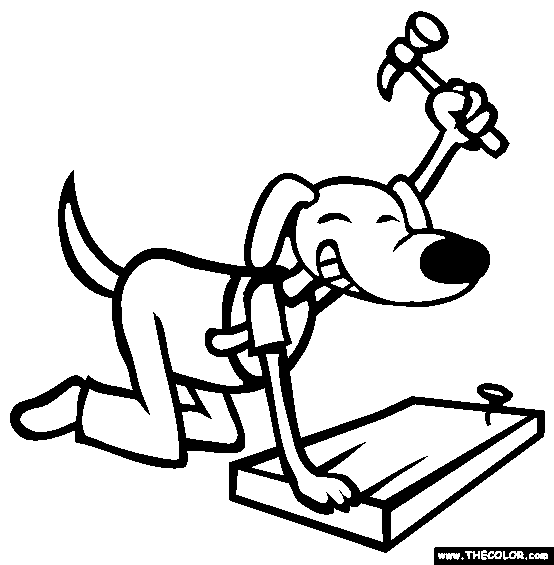 Dog The Carpenter Online Coloring Page