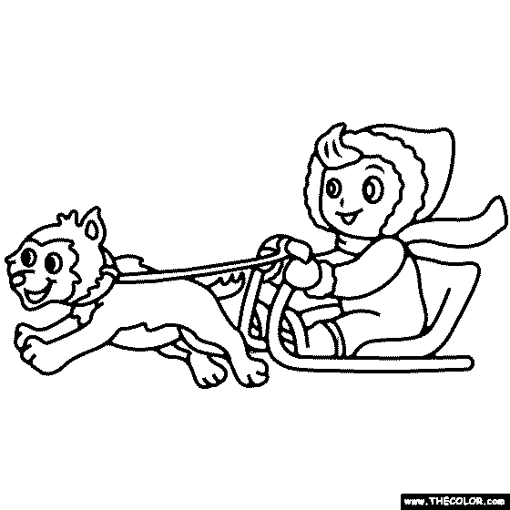 Dogsled Coloring Page