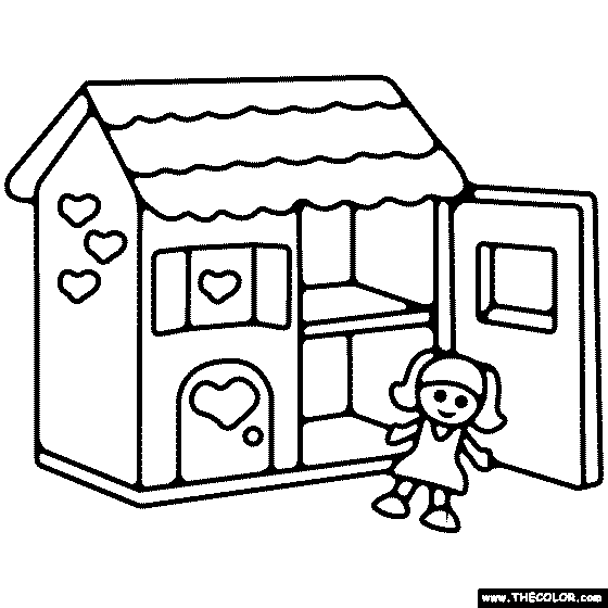 Dollhouse Coloring Page