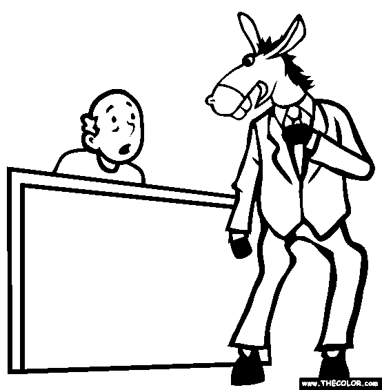 Donkey The Lawyer Online Coloring Page