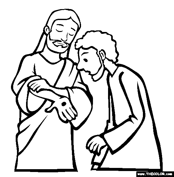 Doubting Thomas the Apostle Online Coloring Page