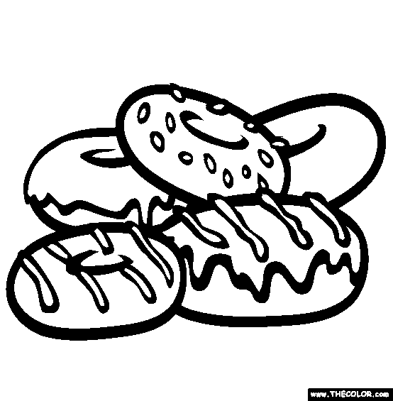 Doughnuts Coloring Page