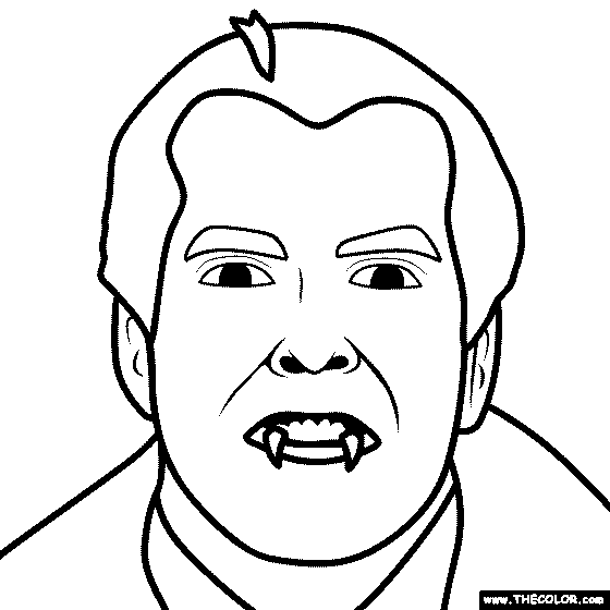 Dracula Face Coloring Page