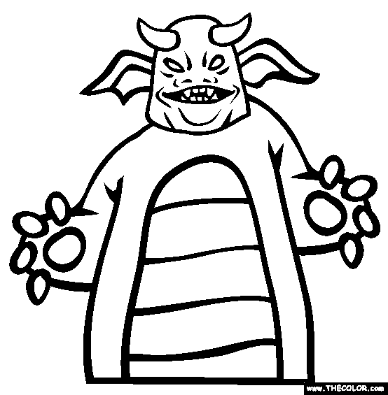 Halloween Dragon Costume Online Coloring Page