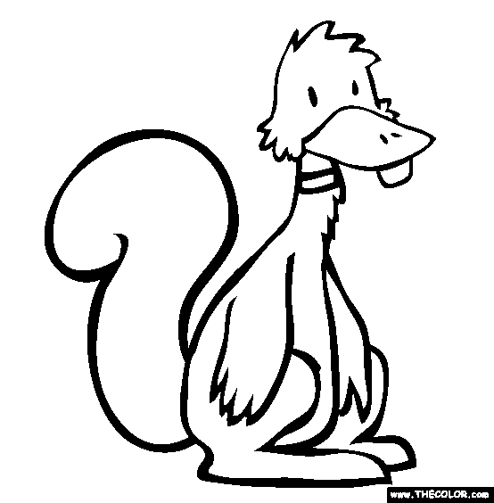 Duck Squirrel Coloring Page