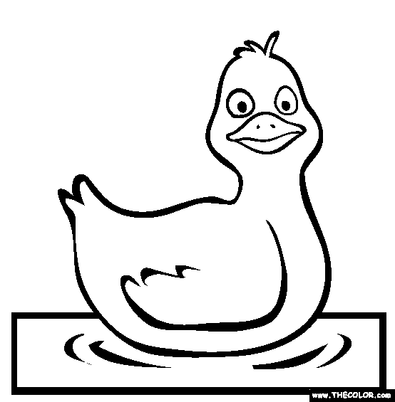 Duck Swimming Coloring Page