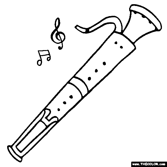 Dulcian coloring page Renaissance woodwind