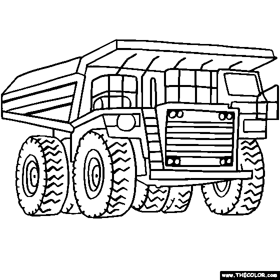 Mega Dump Truck Online Coloring Page
