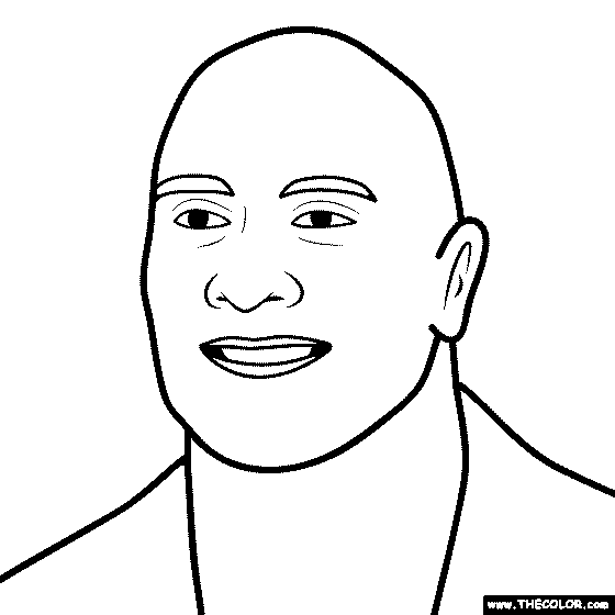 Dwayne Johnson Coloring Page