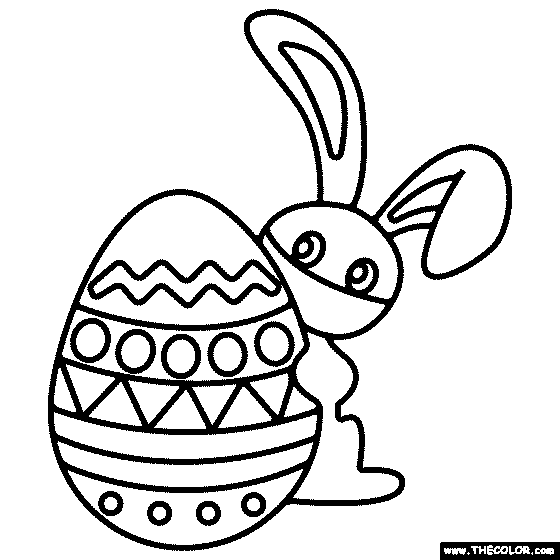 Easter Bunny With Mask Coloring Page