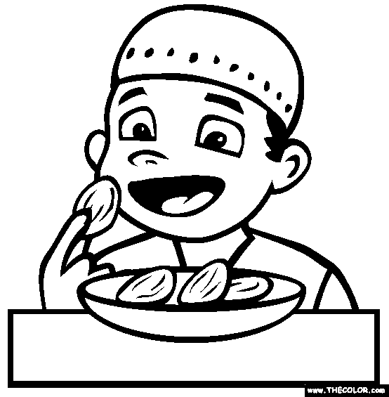 Eating Dates Coloring Page