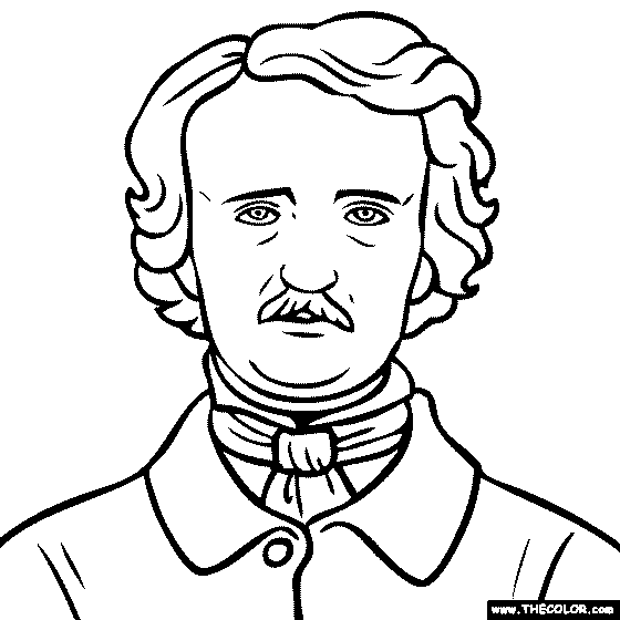 Edgar Allan Poe Coloring Page