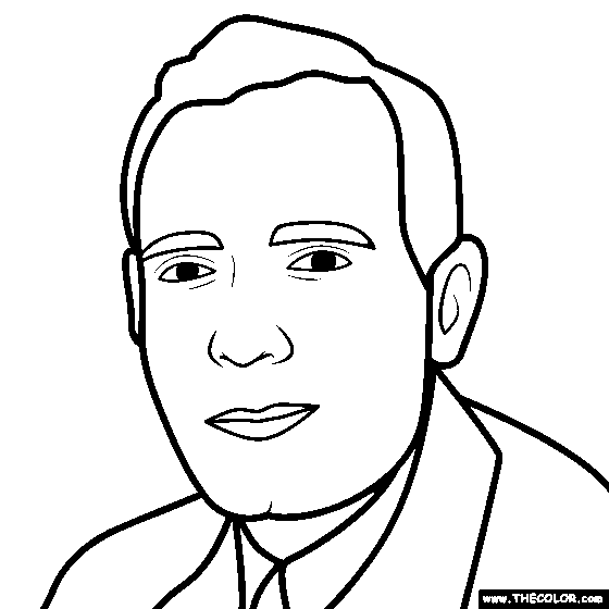 Edwin Hubble Coloring Page