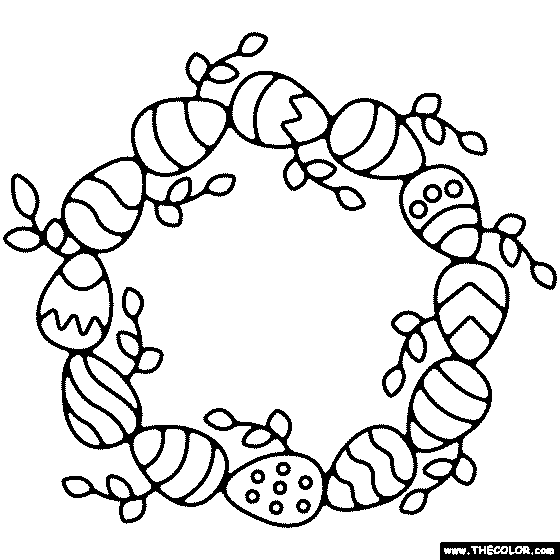Egg Wreath Coloring Page