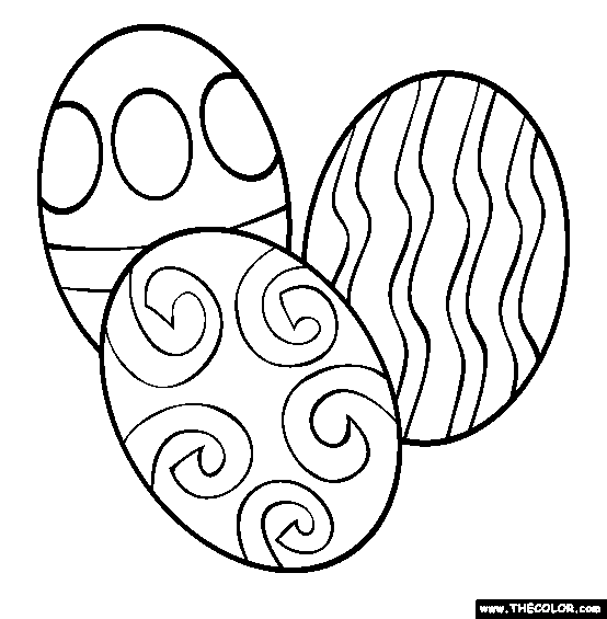 Painted Easter Eggs Coloring Page