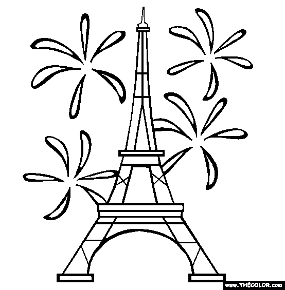 Eiffel Tower Coloring Page