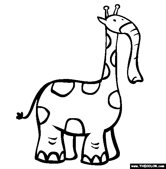 Elephant Giraffe Coloring Page